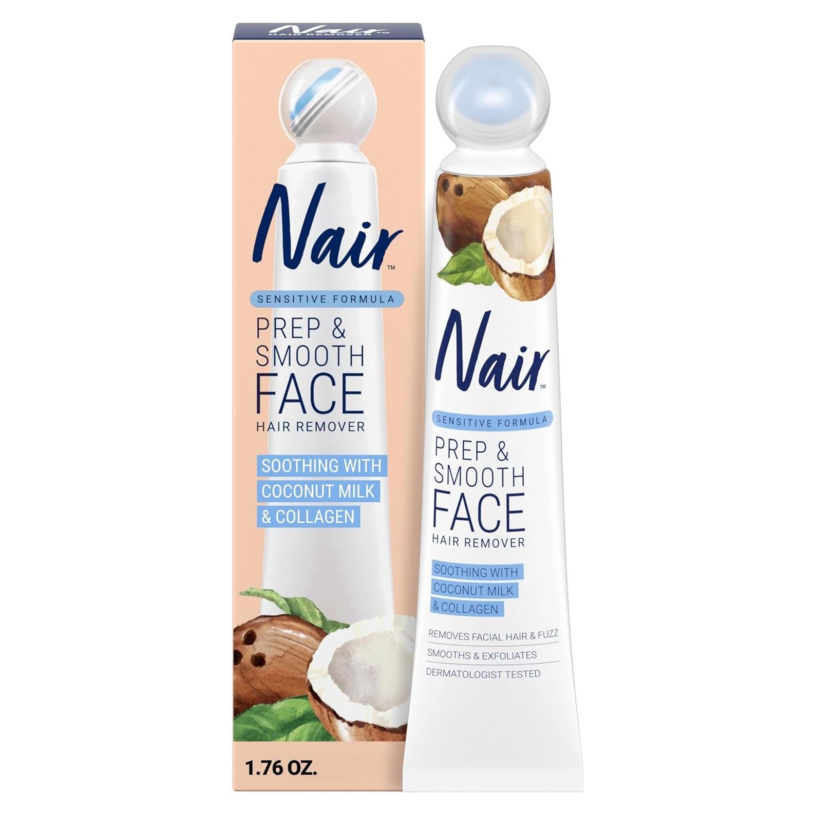 Crema Exfoliante Nair para Vello Facial - Piel Suave con Colágeno