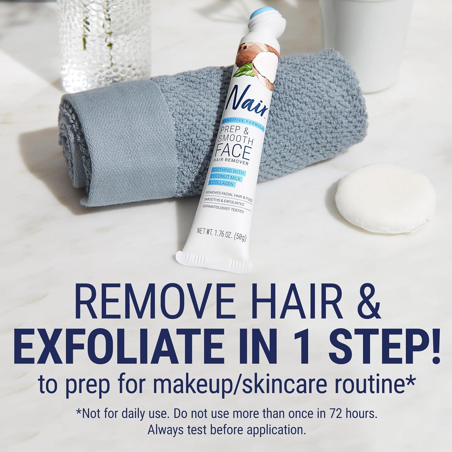 Crema Exfoliante Nair para Vello Facial - Piel Suave con Colágeno