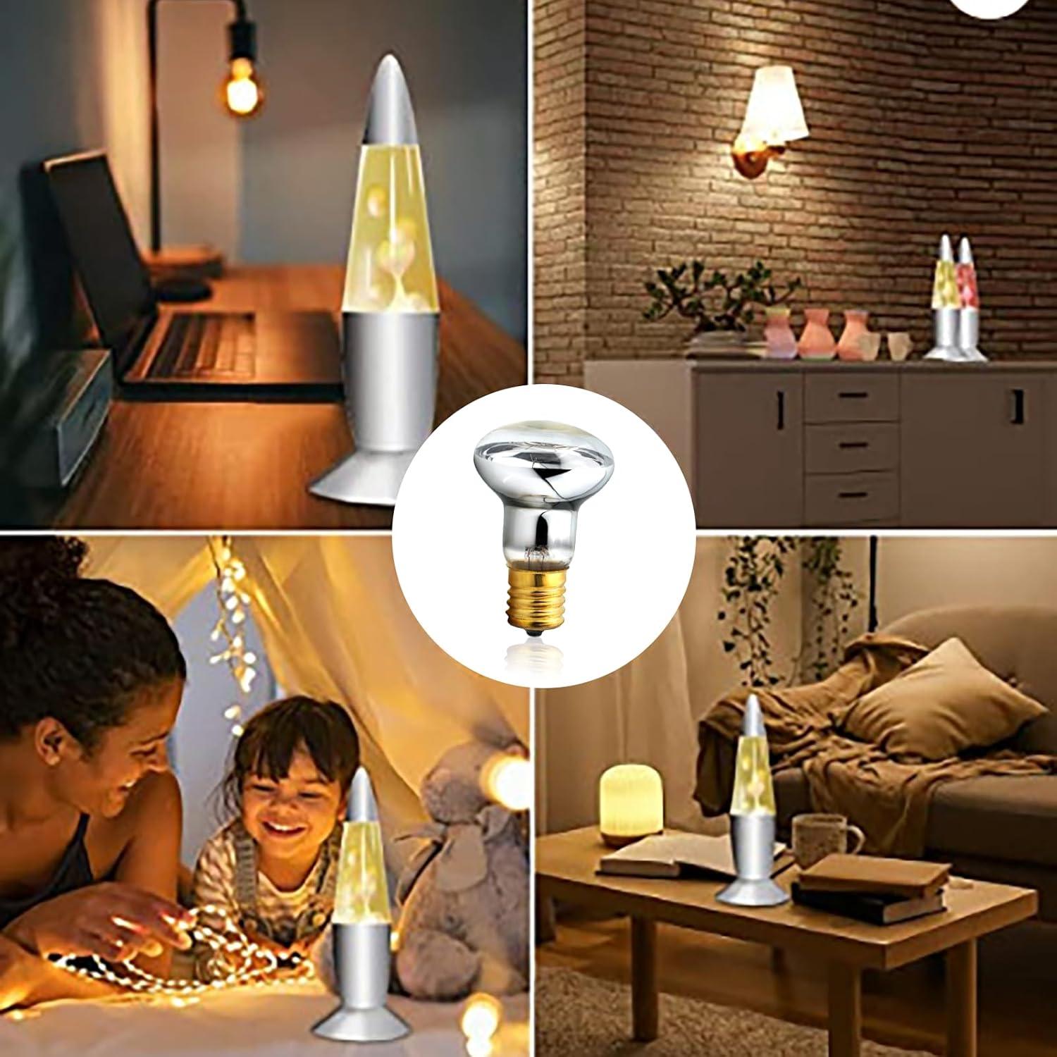 Paquete de 4 bombillas R39 E17 30W para lámparas de lava