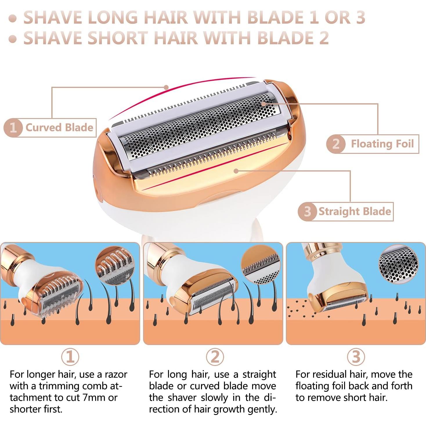 Afeitadora eléctrica MKIOVH 4 en 1 para mujeres blanca