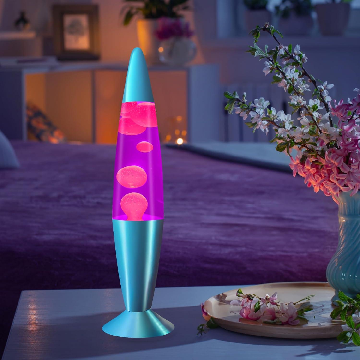 Lámpara Líquida Jambo 41.4 cm Púrpura Cera Rosa Decorativa