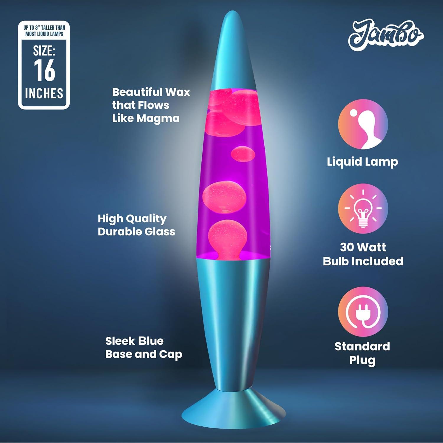 Lámpara Líquida Jambo 41.4 cm Púrpura Cera Rosa Decorativa