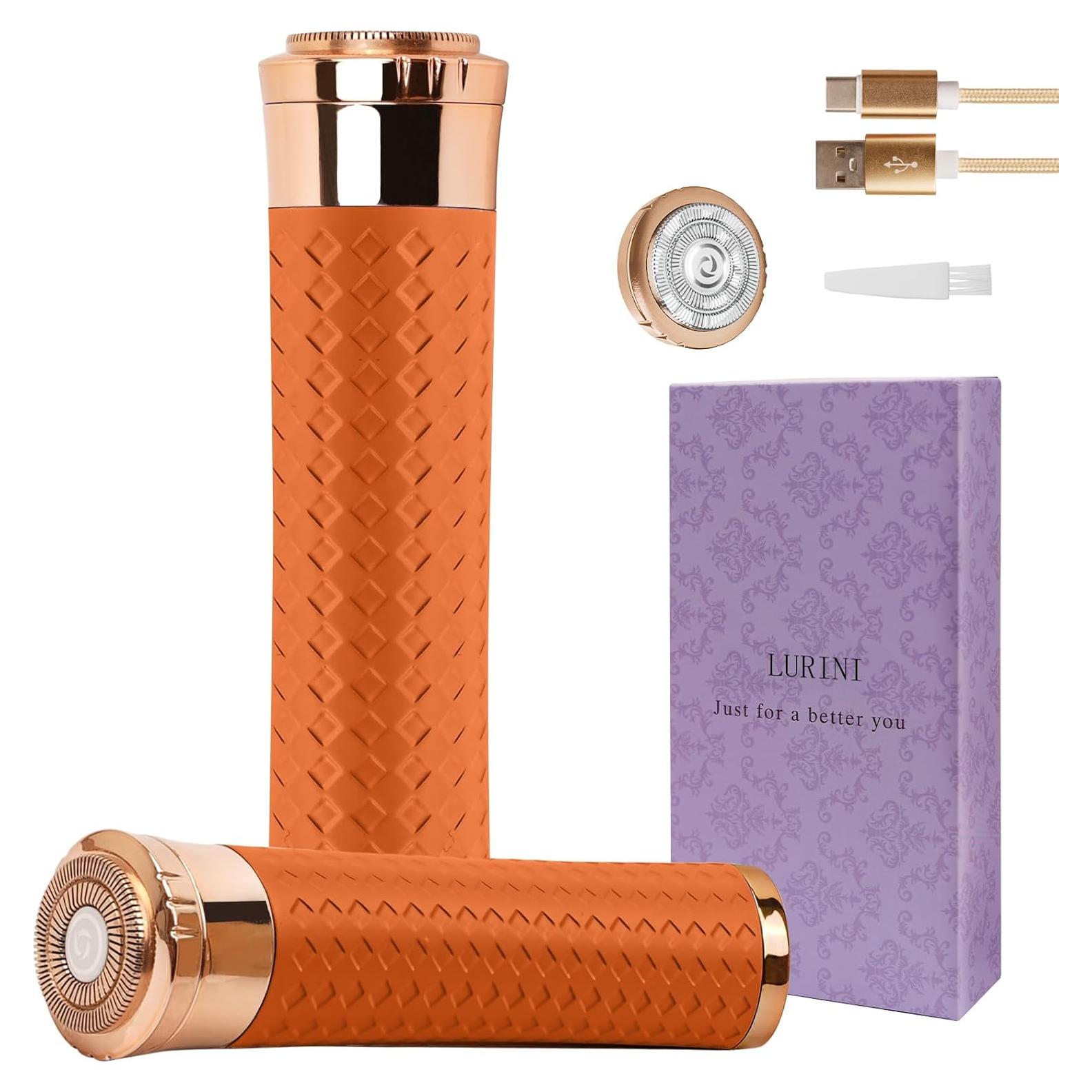 Removedor de Vello Facial Lurini Recargable Indoloro Naranja