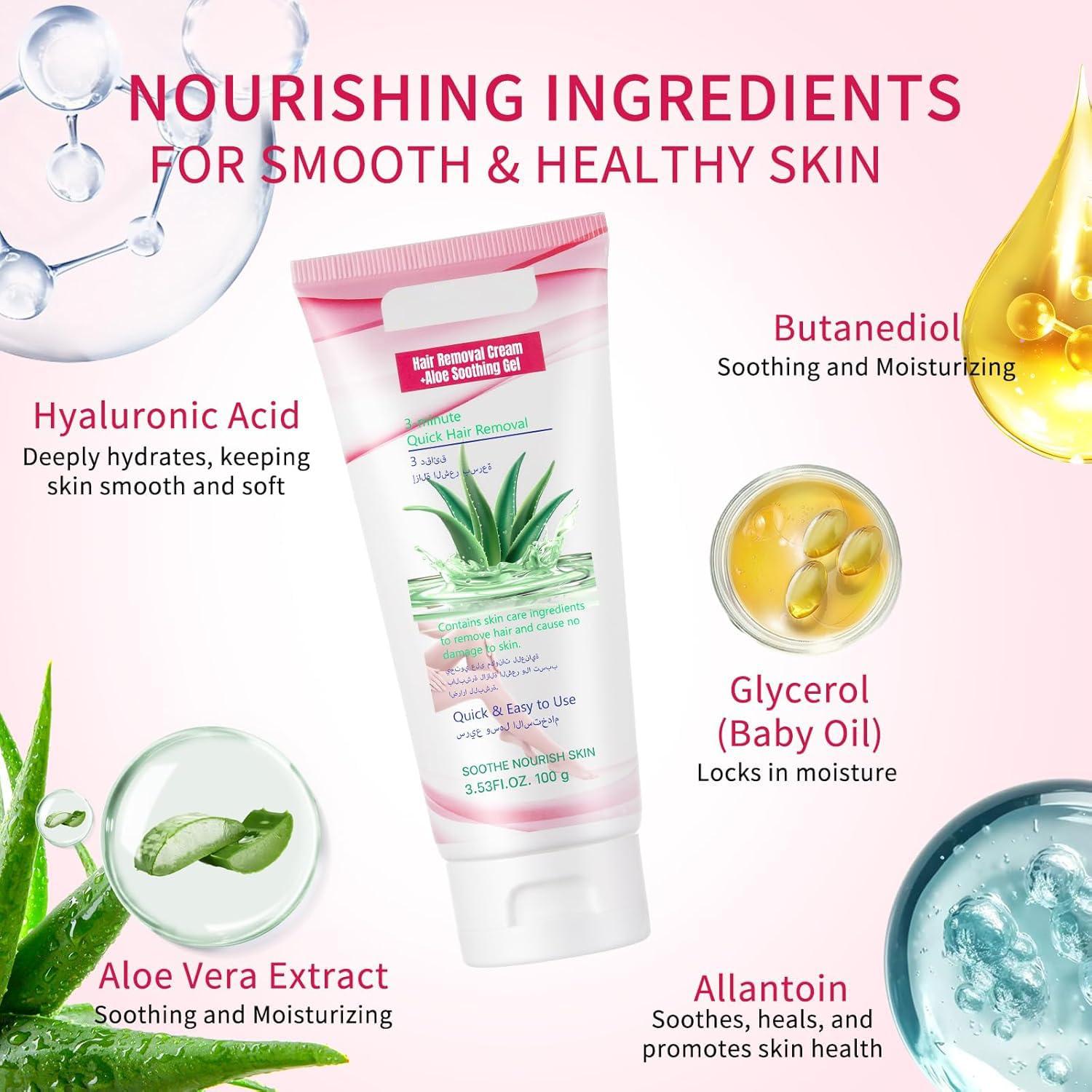 Crema Depilatoria Suave para Mujeres GUOYAOLIFU 100g - Aloe Vera