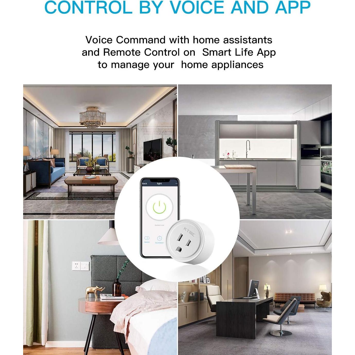 Enchufe Inteligente KTMC Paquete de 4, Control Remoto, ETL