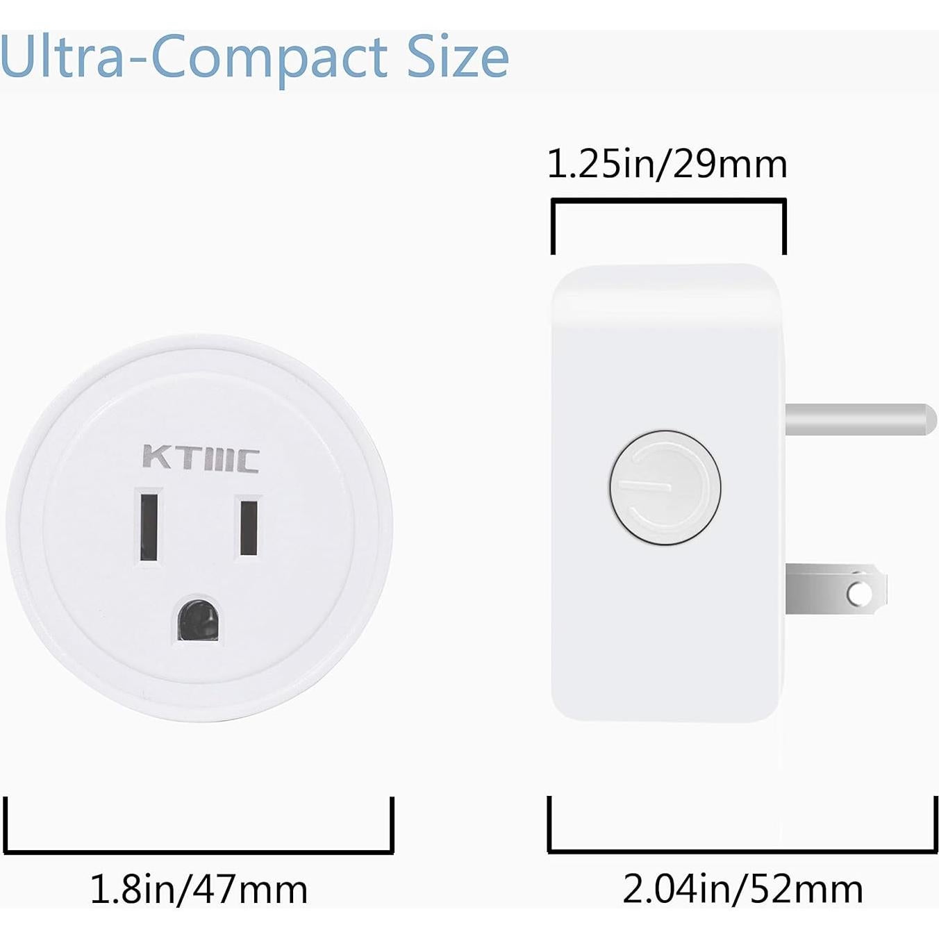 Enchufe Inteligente KTMC Paquete de 4, Control Remoto, ETL