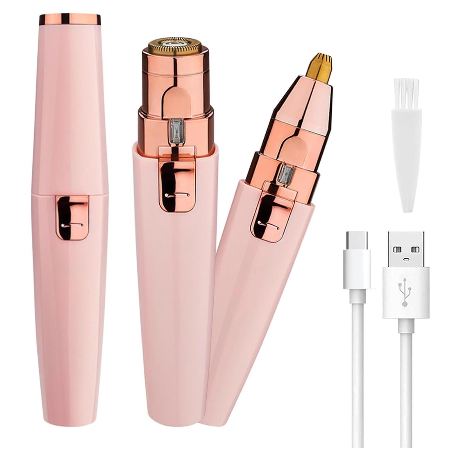 Recortador Facial Evolvique 2 en 1 Rosa con Luz LED