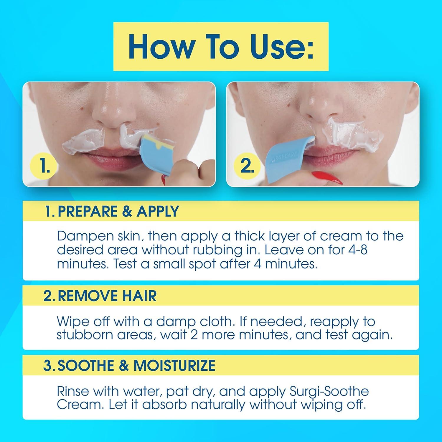 Crema Depilatoria Facial Surgiwax 59 ml, Suave y Efectiva