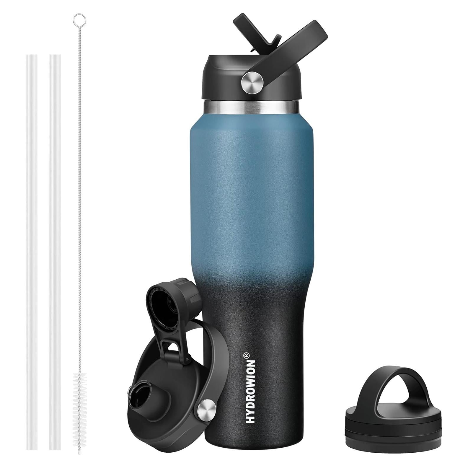 Botella de Agua HYDROWION 0.91L Aislada Doble Pared 3 Tapas