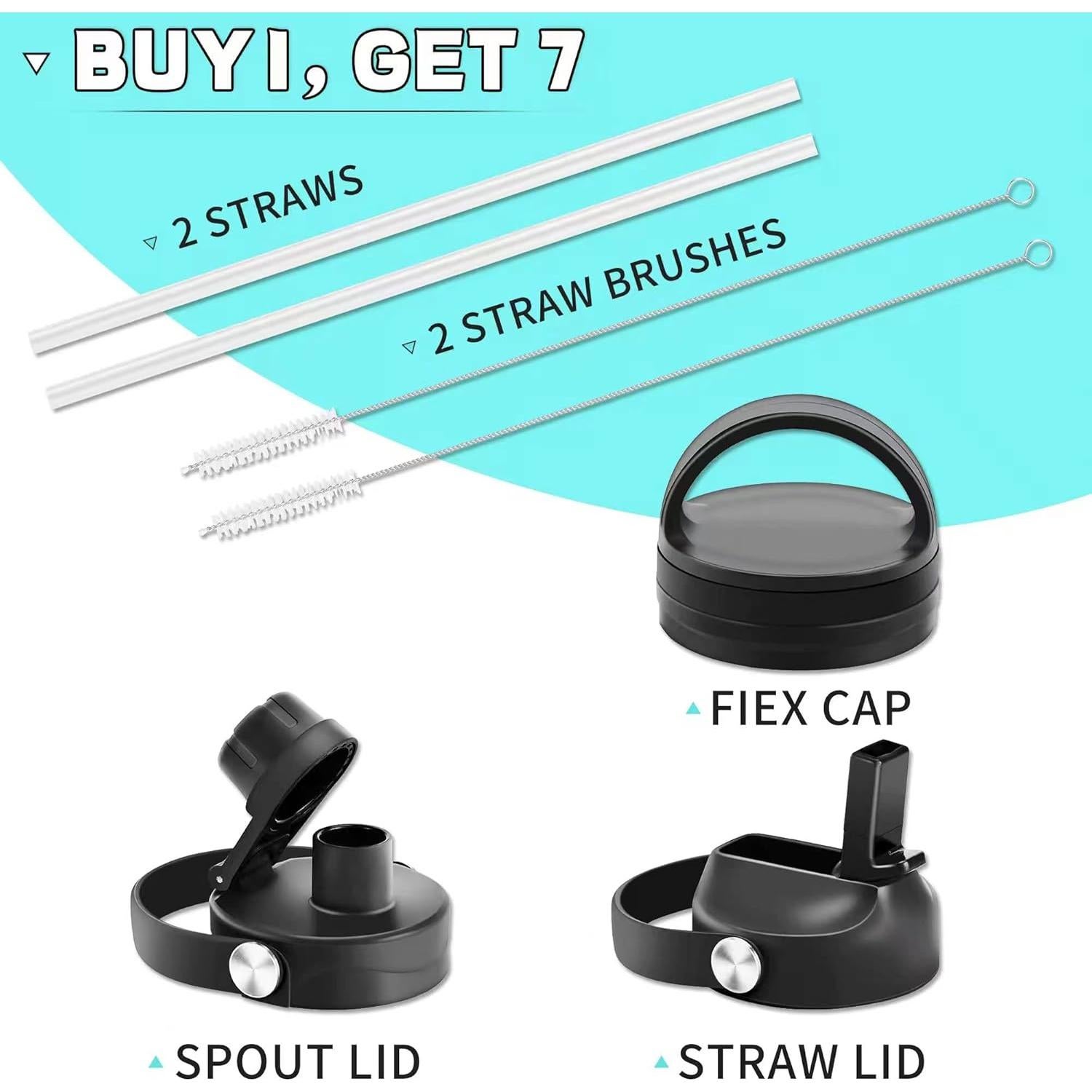 Botella de Agua HYDROWION 0.91L Aislada Doble Pared 3 Tapas