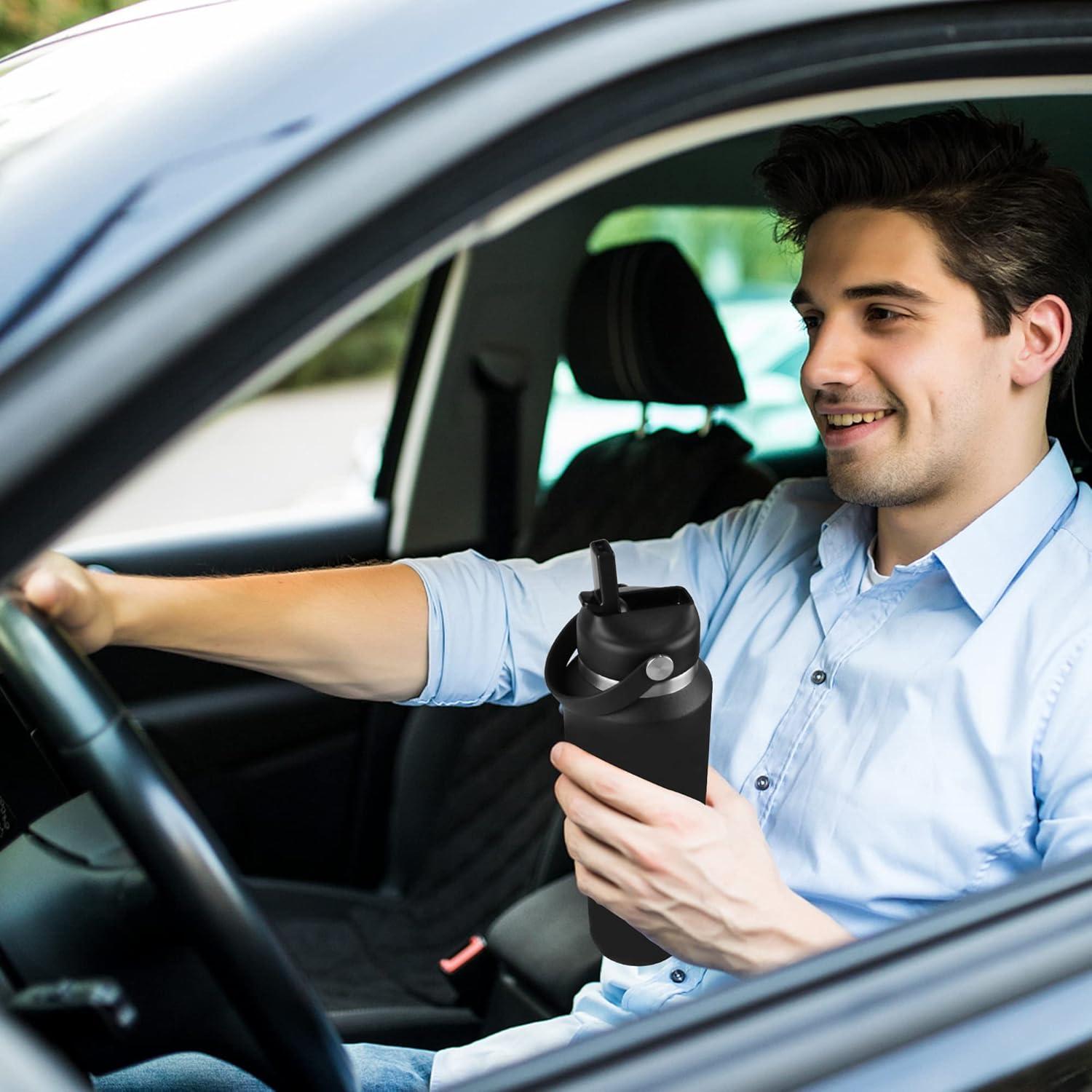 Botella de Agua HYDROWION 0.91L Aislada Doble Pared 3 Tapas