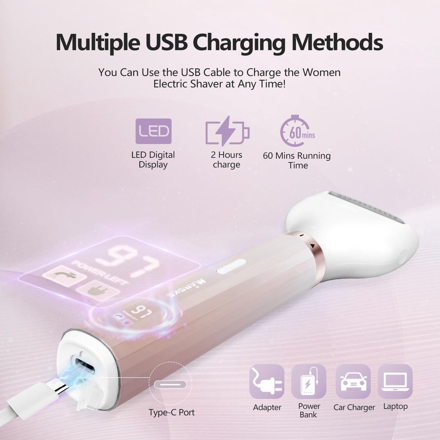 Afeitadora eléctrica 5 en 1 HaetFire para mujeres oro