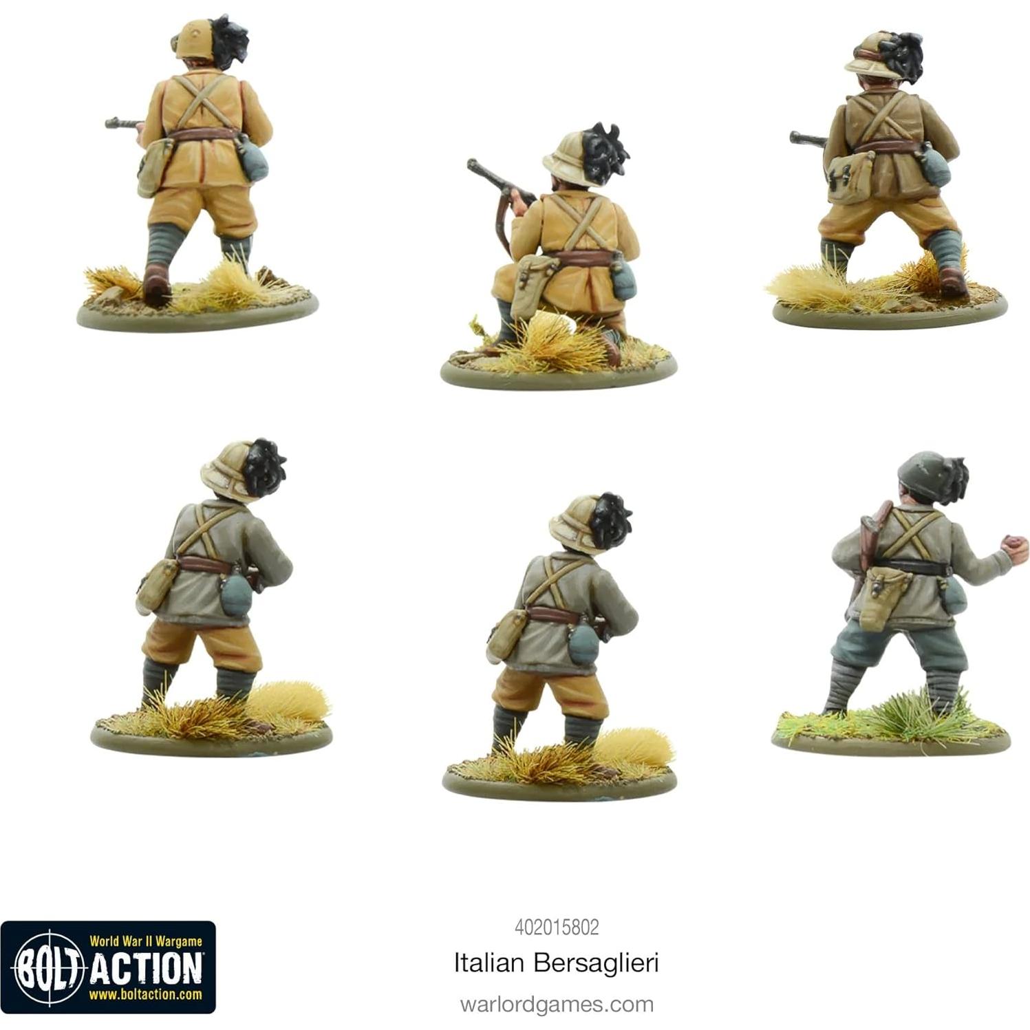 Figuras Bersaglieri Italianos Warlord Games 1:56 WWII 30 Piezas