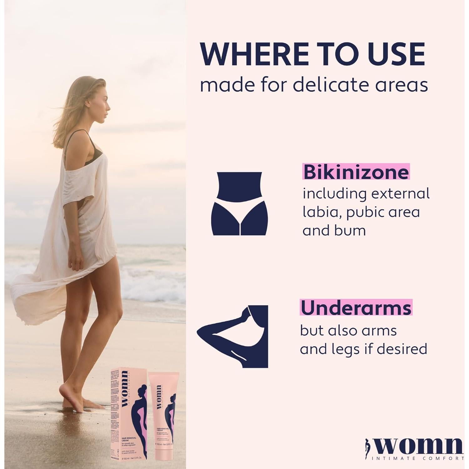 Crema Depilatoria womn Intimate Comfort 100ml para Bikini