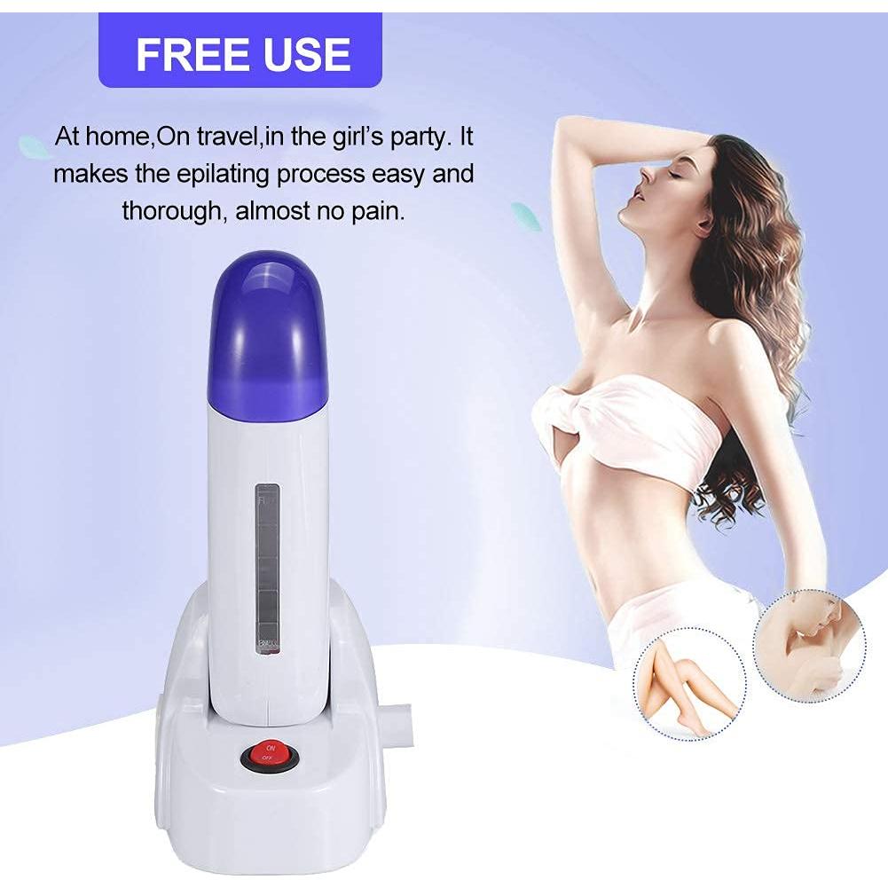 Kit de Cera Depilatoria Nynelly Calentador Roll On 1 Cera 20 Tiras