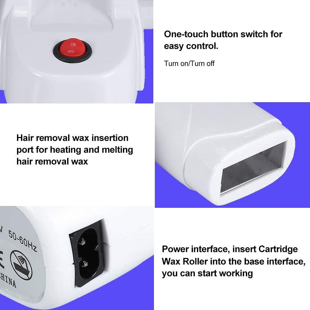 Kit de Cera Depilatoria Nynelly Calentador Roll On 1 Cera 20 Tiras