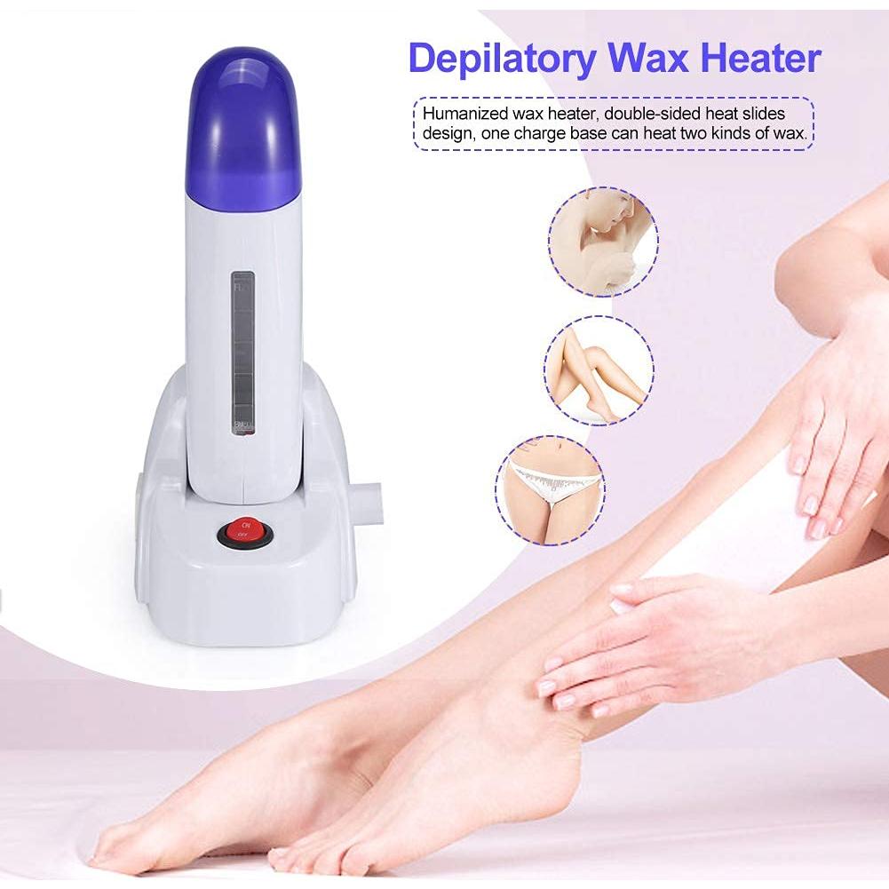 Kit de Cera Depilatoria Nynelly Calentador Roll On 1 Cera 20 Tiras