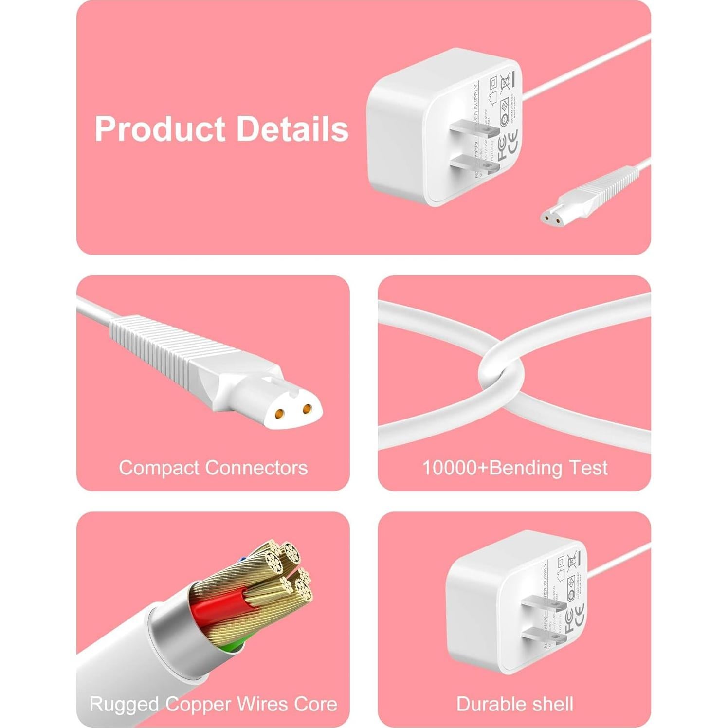 Cargador Braun Silk Epil 9 7 5 1.80m AC 100-240V