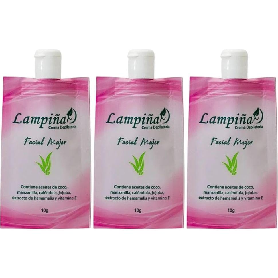 Combo 6 Crema Depilatoria Lampiña 30g y Facial Hidratante
