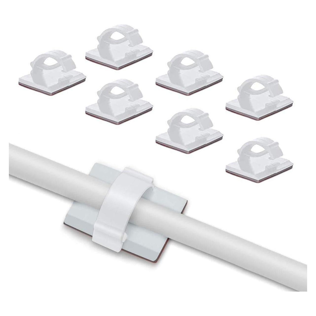 Elfcam® Clips Ajustables para Cables 50PCS Blanco 6mm