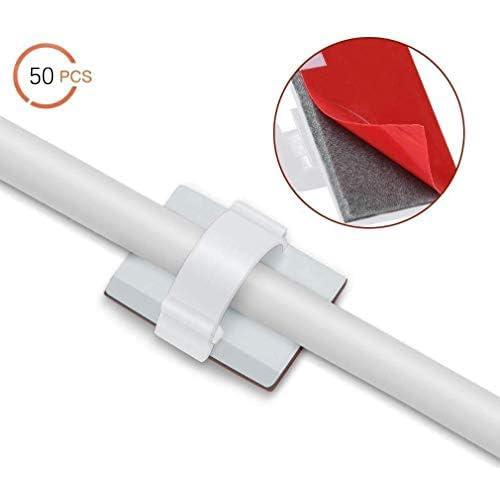 Elfcam® Clips Ajustables para Cables 50PCS Blanco 6mm