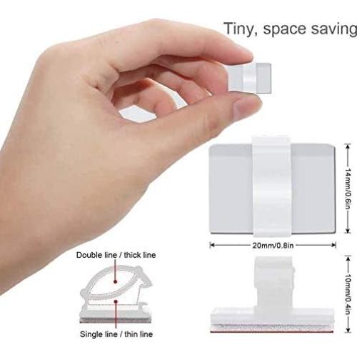 Elfcam® Clips Ajustables para Cables 50PCS Blanco 6mm