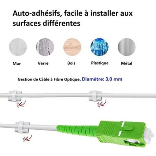 Elfcam® Clips Ajustables para Cables 50PCS Blanco 6mm