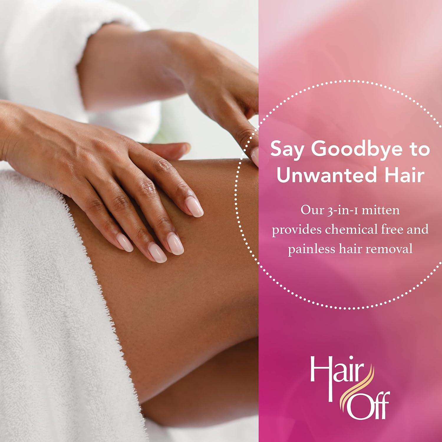 Mitón Removedor de Vello Hair Off - 100% Natural - 3 Piezas