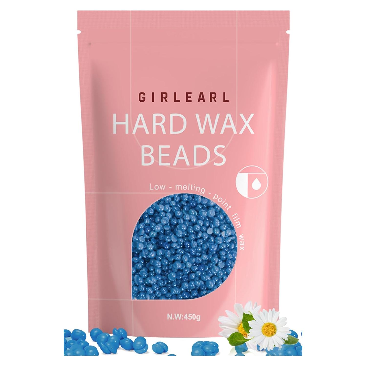Perlas de Cera Dura GIRLEARLE 450g para Depilación Facial y Cuerpo