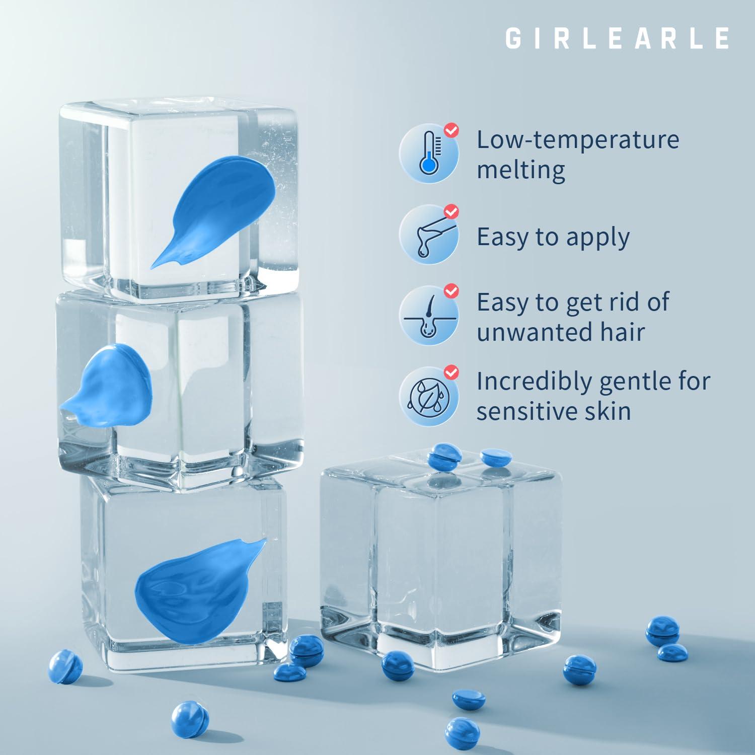 Perlas de Cera Dura GIRLEARLE 450g para Depilación Facial y Cuerpo