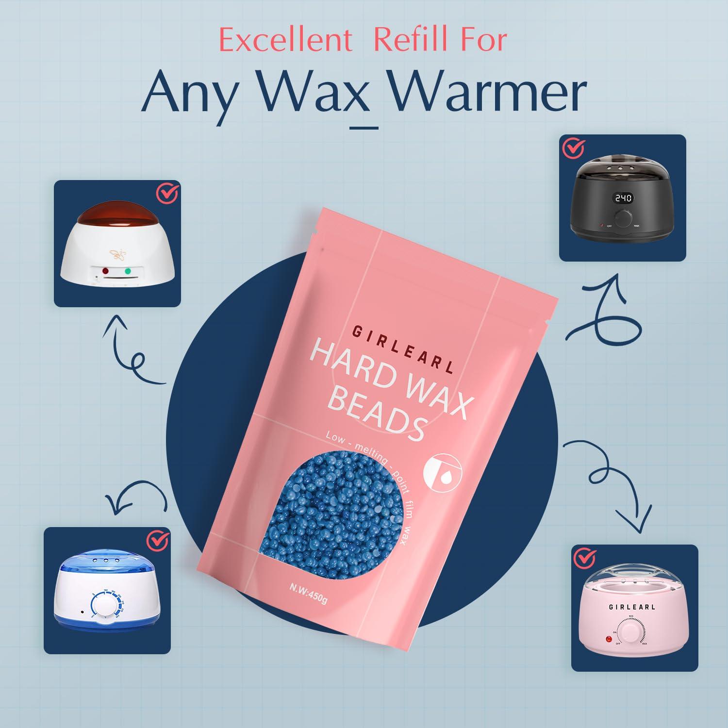 Perlas de Cera Dura GIRLEARLE 450g para Depilación Facial y Cuerpo