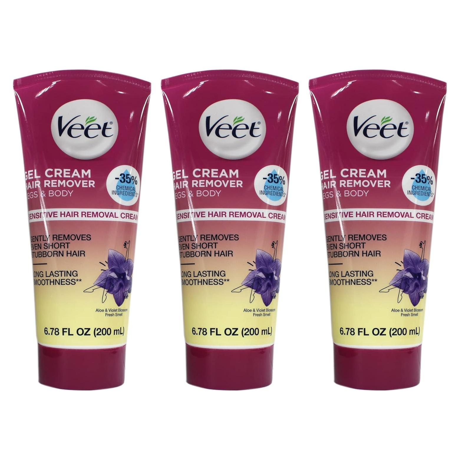 Crema Gel Removedora de Cabello Veet 200 ml Pack 3