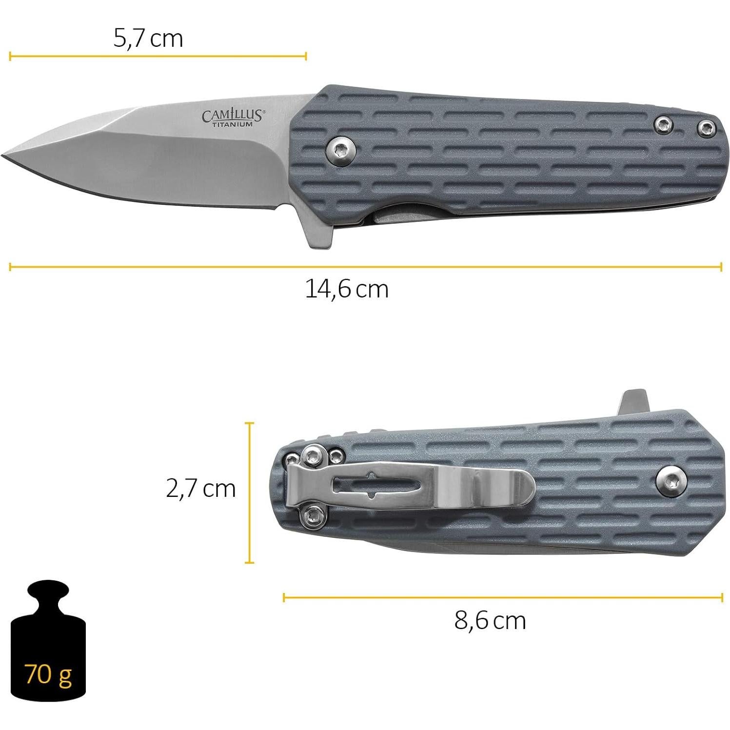 Cuchillo Plegable Camillus 19399, Hoja de 5.7 cm, Azul