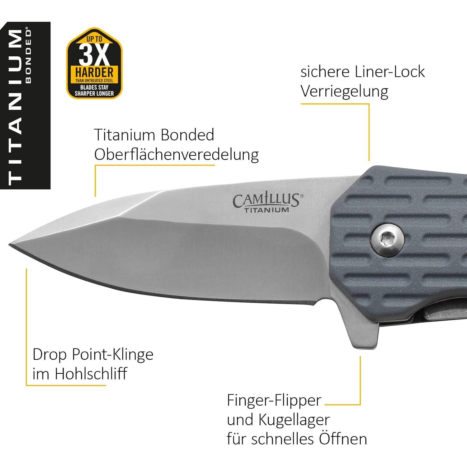 Cuchillo Plegable Camillus 19399, Hoja de 5.7 cm, Azul