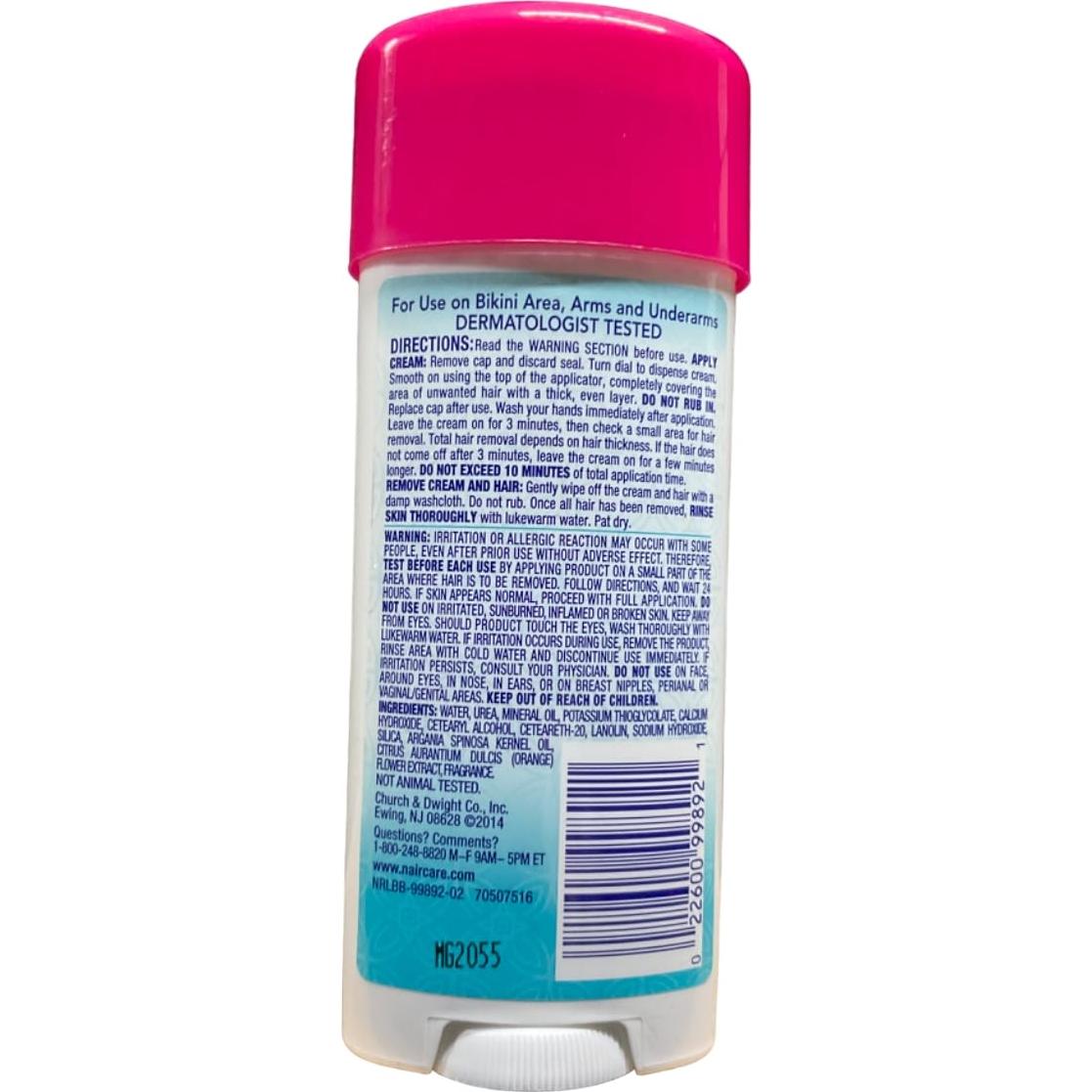 Crema Removedora de Cabello Nair Glide On 93 g con Argán