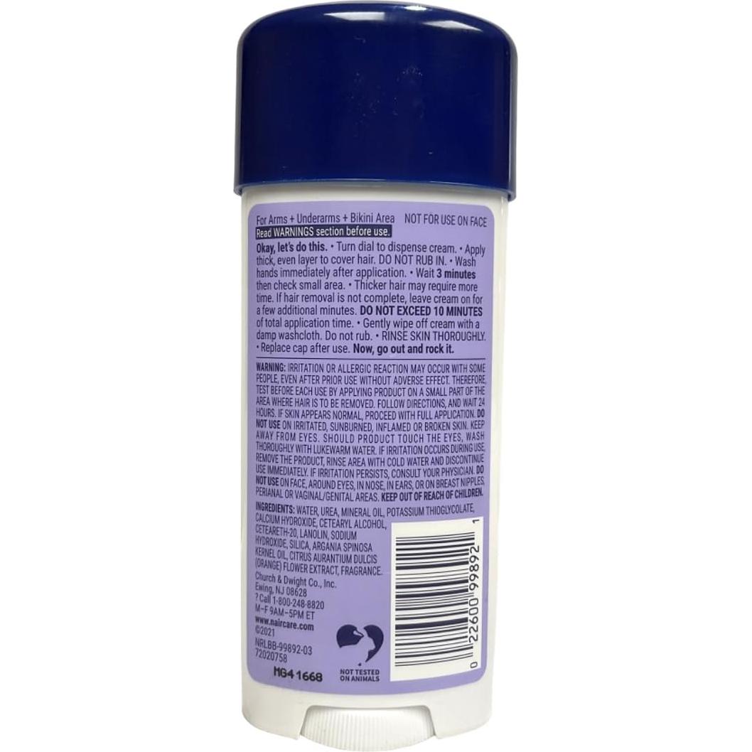 Crema Removedora de Cabello Nair Glide On 93 g con Argán