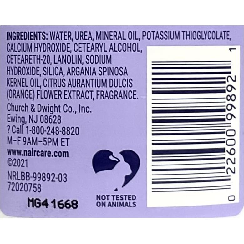 Crema Removedora de Cabello Nair Glide On 93 g con Argán