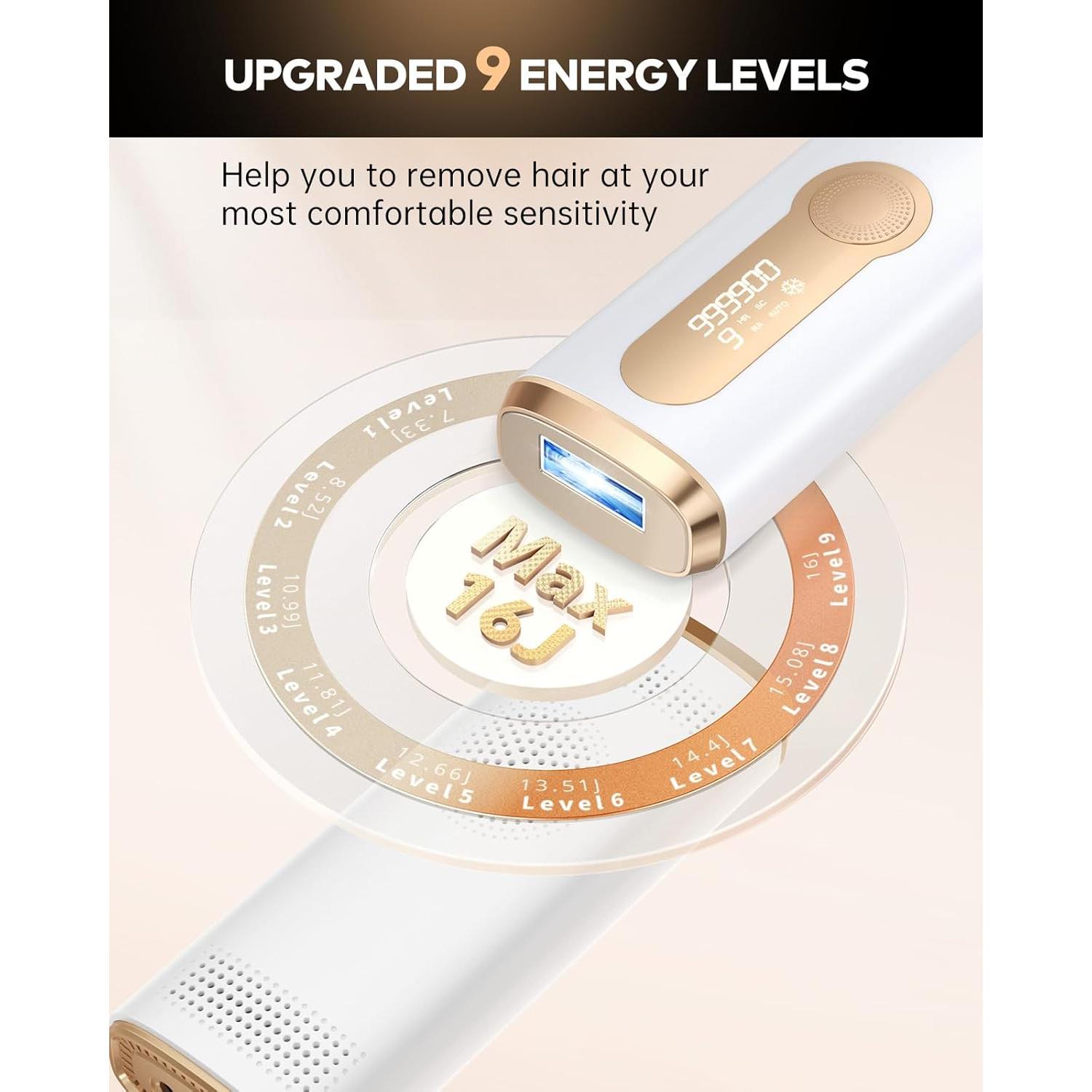 Depiladora Láser IPL LYSMOSKI 3 en 1 con Enfriamiento 9 Niveles