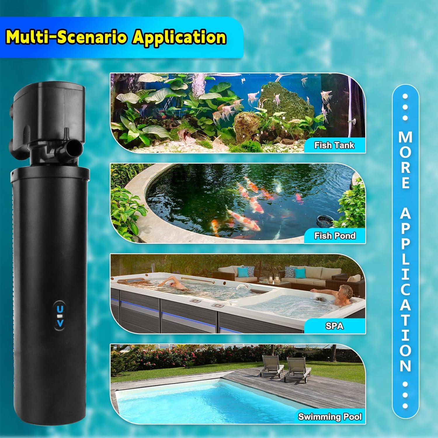 Filtro UV Coospider para Acuario 75-1130 Litros 600GPH