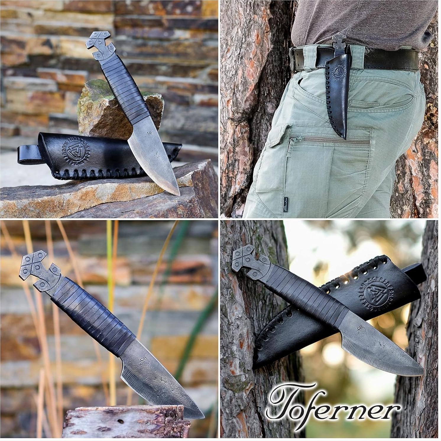 Cuchillo Vikingo Toferner Thor 21.5 cm con Funda de Cuero