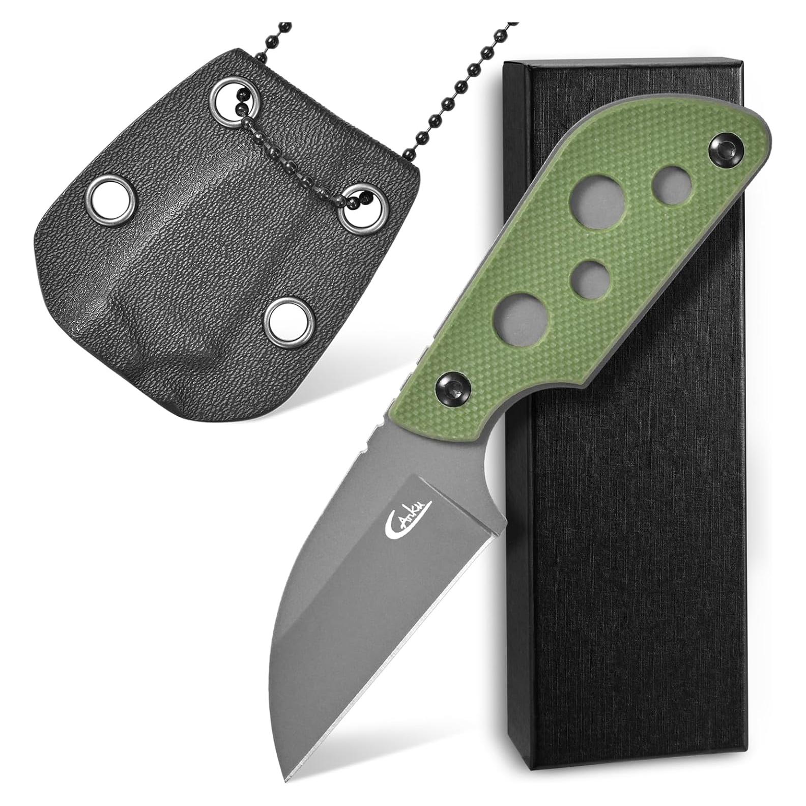 Cuchillo de Cuello EDC Ccanku C1297 9Cr18Mov Verde Militar