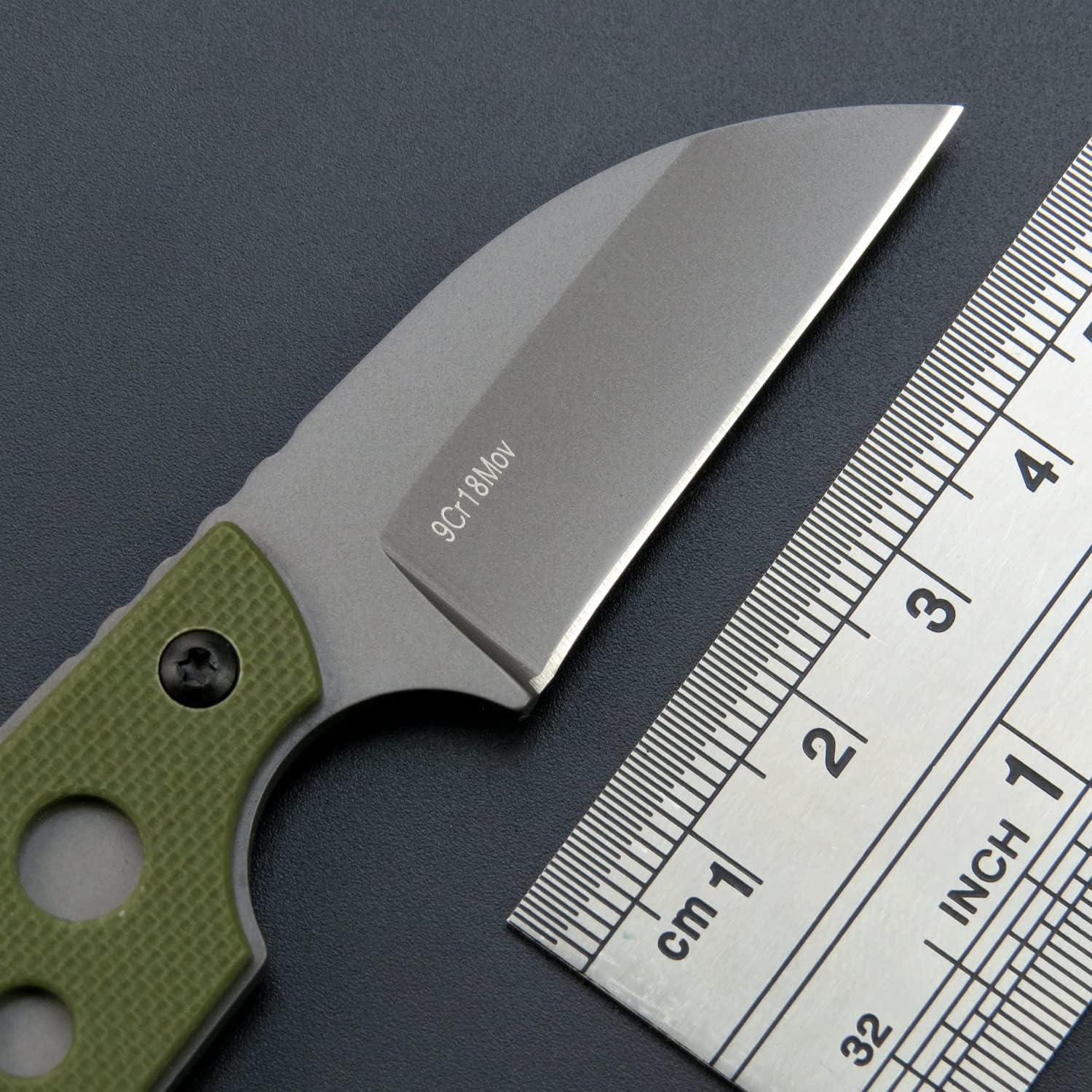 Cuchillo de Cuello EDC Ccanku C1297 9Cr18Mov Verde Militar