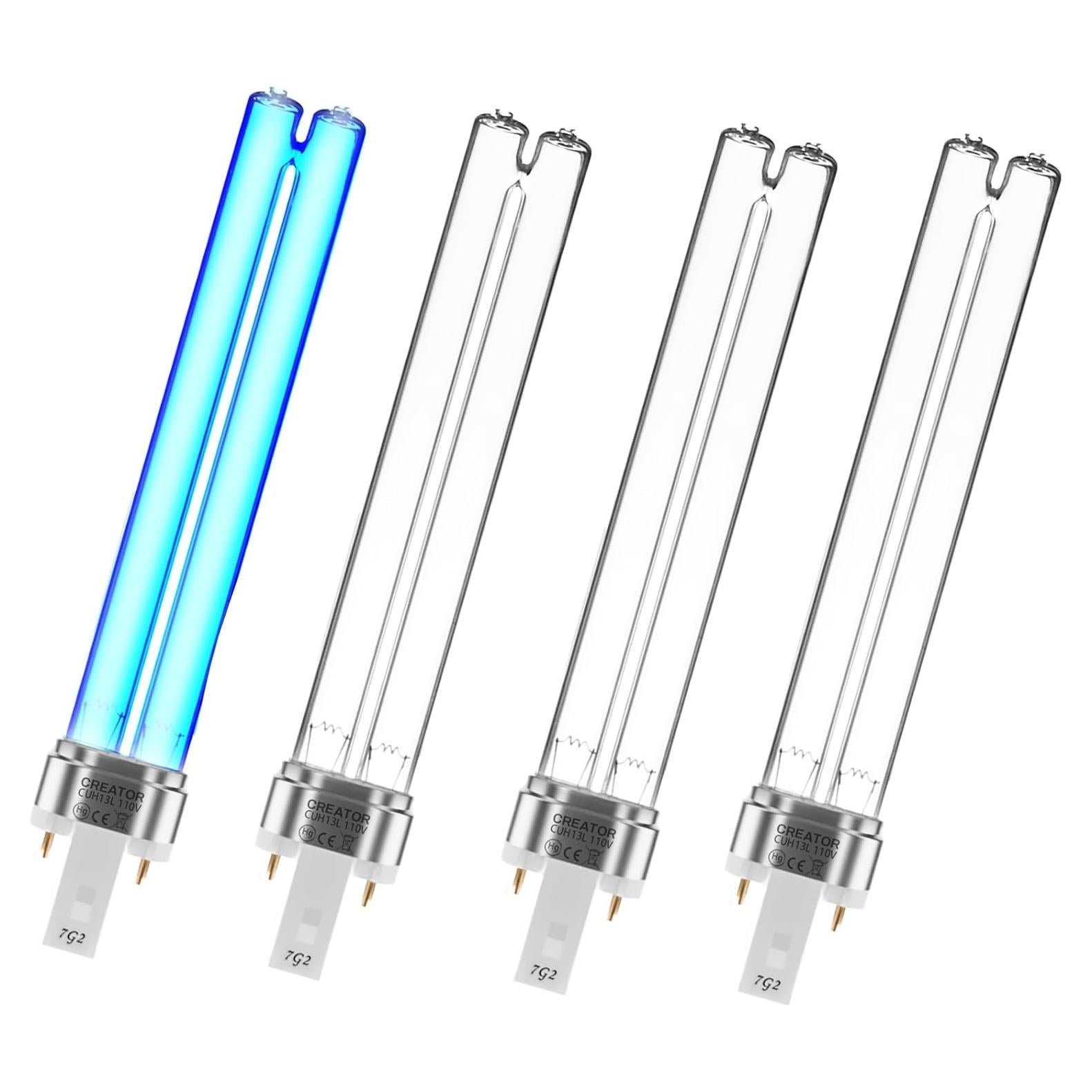 Paquete de 4 bombillas UV-C 13W G23 para estanque Coospider