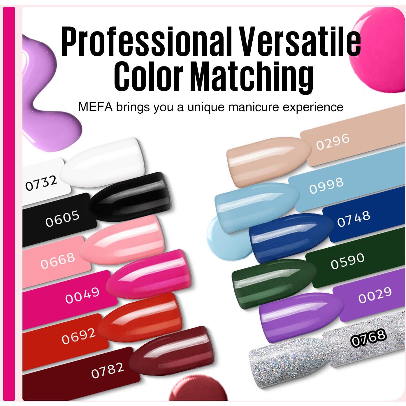 Kit de Esmalte en Gel MEFA 19 Piezas con Luz UV