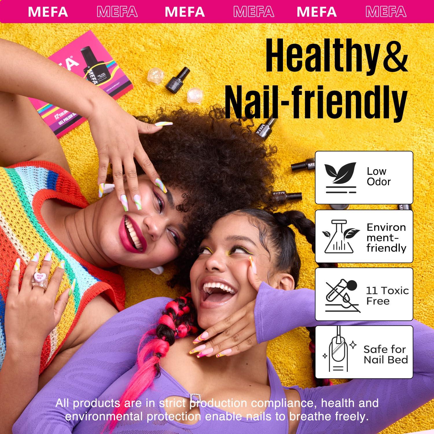 Kit de Esmalte en Gel MEFA 19 Piezas con Luz UV