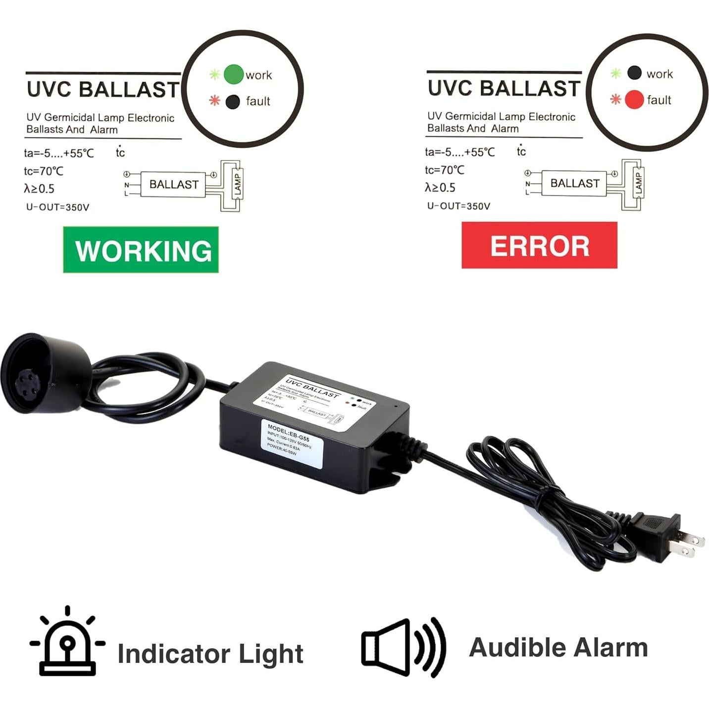 Purificador de Agua UV Bluonics 55W 12 GPM para Casa
