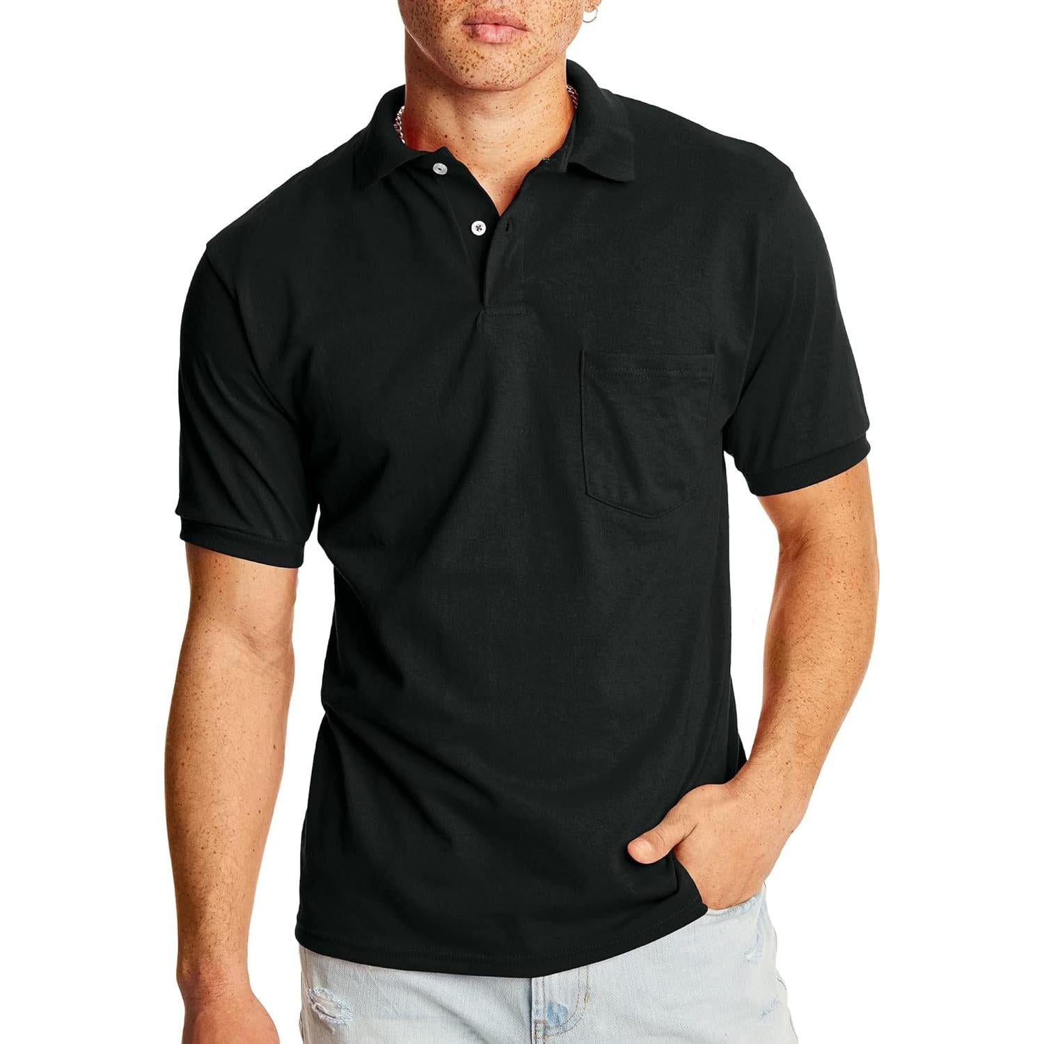 Polo de manga corta Hanes EcoSmart 2 unidades negro XX-Large