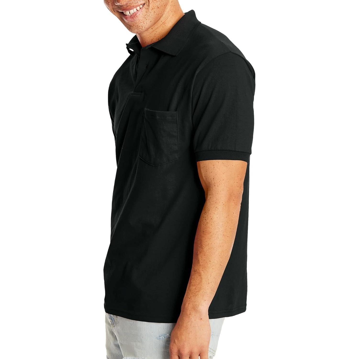 Polo de manga corta Hanes EcoSmart 2 unidades negro XX-Large