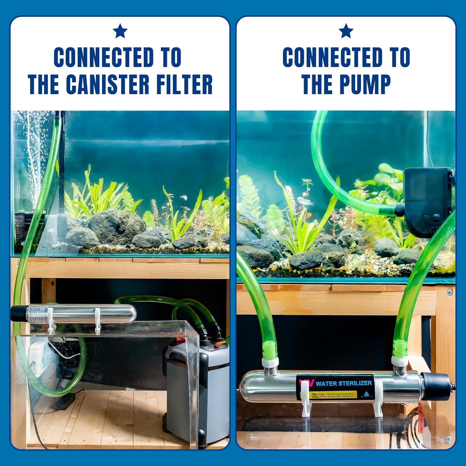 Clarificador UV 12W Coospider Acero Inoxidable para 500L