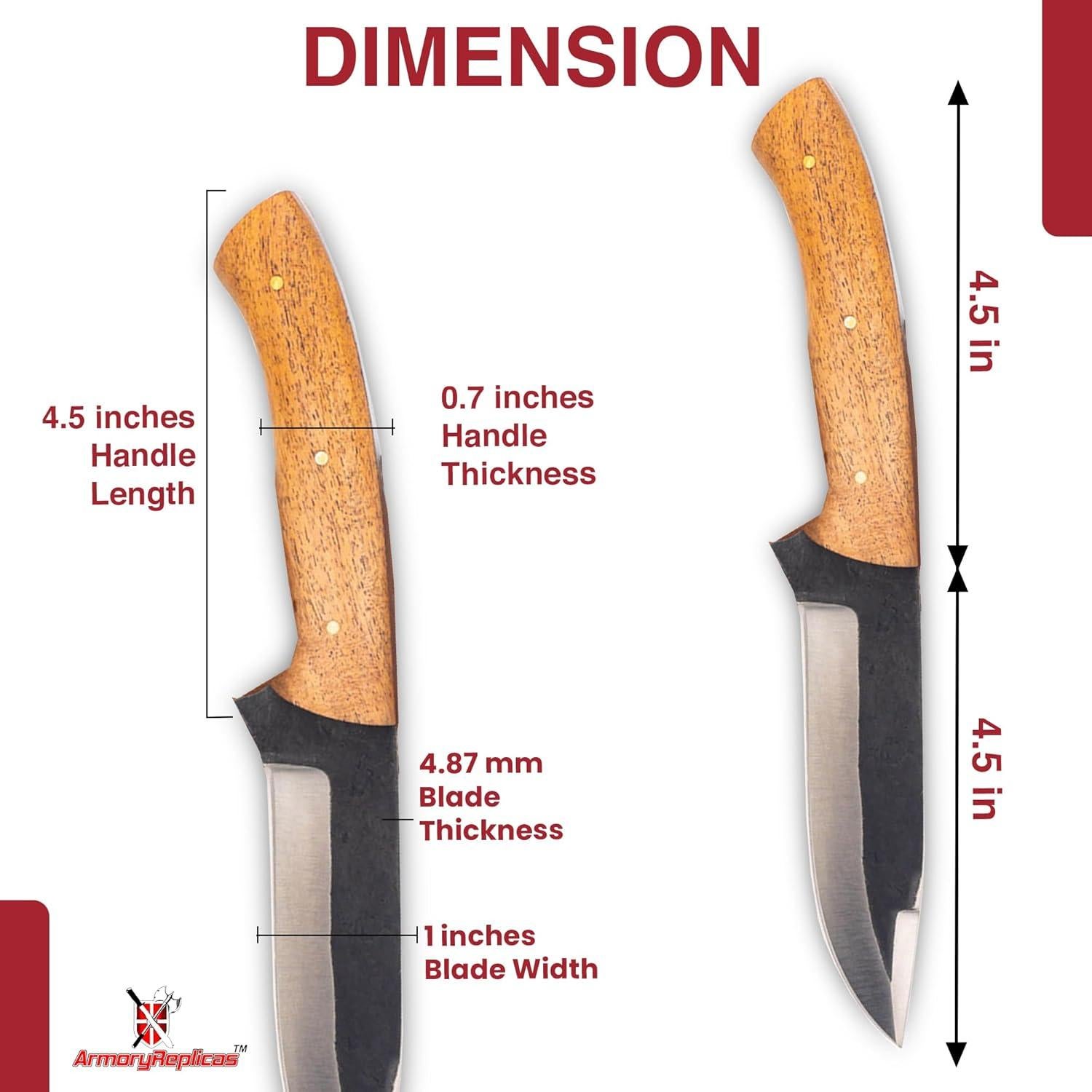 Cuchillo de Caza Réplicas de Armory 22.86 cm Acero Carbono Madera